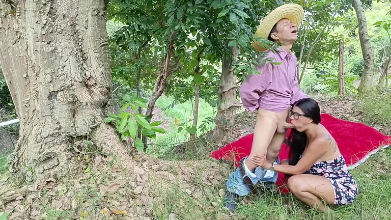 Mom Outdoor Sex, Mom Blowjob, Busty Mom